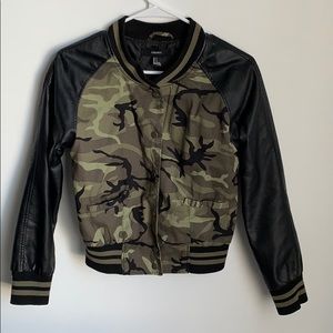 Forever 21 Camo/Leather Jacket